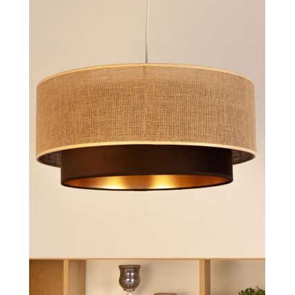 SARTA pendant light on cord 1xE27/60W/230V Ø 45 cm brown/jute
