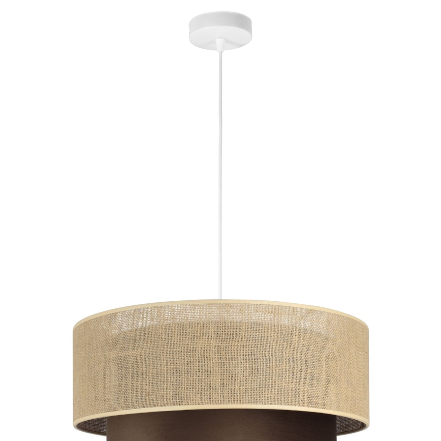 SARTA pendant light on cord 1xE27/60W/230V Ø 45 cm brown/jute