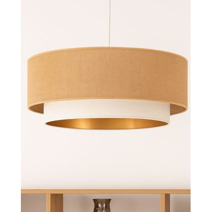 SARTA pendant light on cord, 1xE27/60W/230V, Ø 45 cm, white/jute