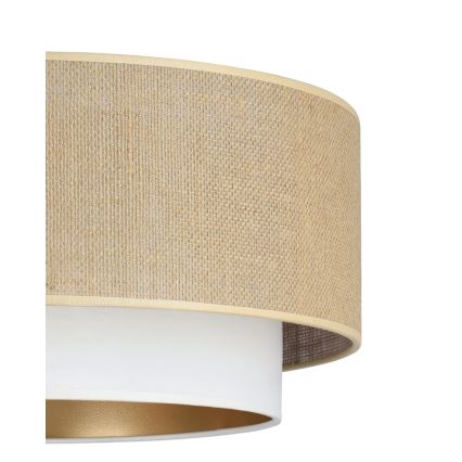 SARTA pendant light on cord, 1xE27/60W/230V, Ø 45 cm, white/jute