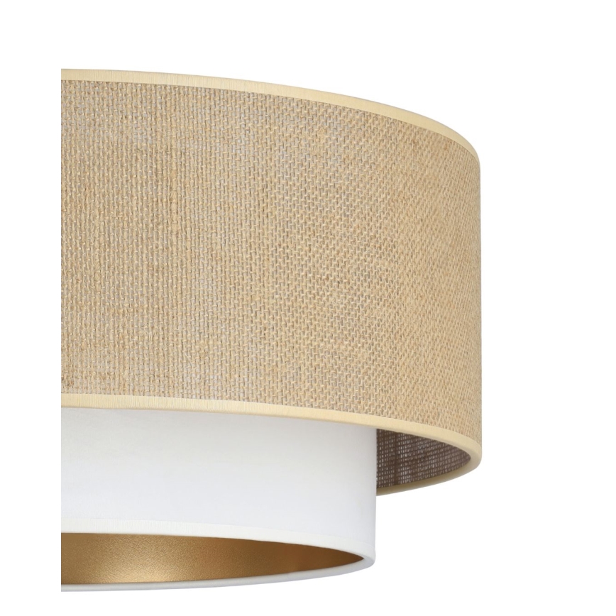 SARTA pendant light on cord, 1xE27/60W/230V, Ø 45 cm, white/jute