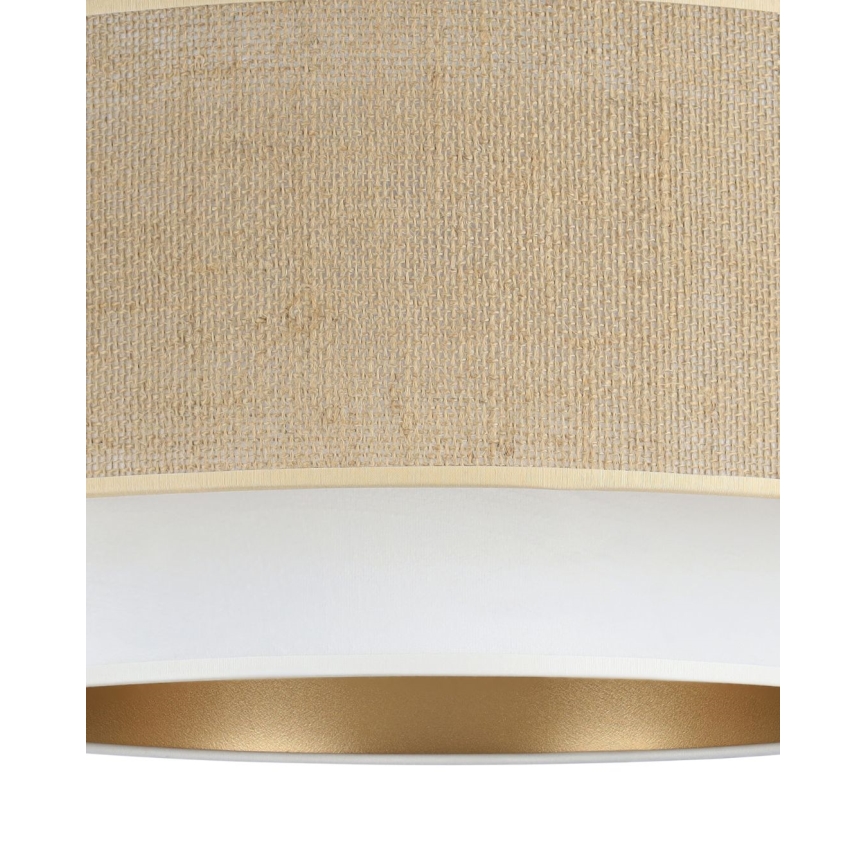 SARTA pendant light on cord, 1xE27/60W/230V, Ø 45 cm, white/jute