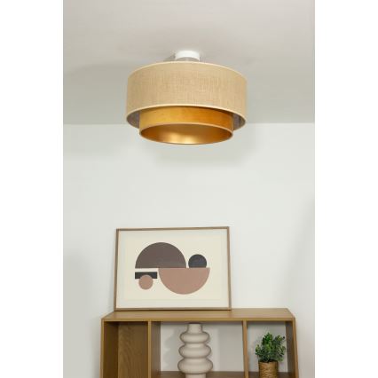 SARTA surface-mounted ceiling light 1xE27/60W/230V copper/jute