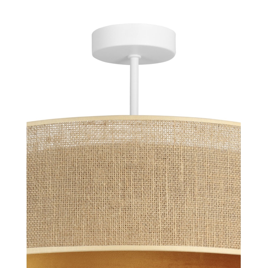 SARTA surface-mounted ceiling light 1xE27/60W/230V copper/jute