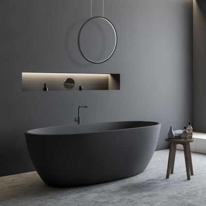 SATURNO LED Cable Pendant, 28W/230V, Ø 50 cm, IP44, Black