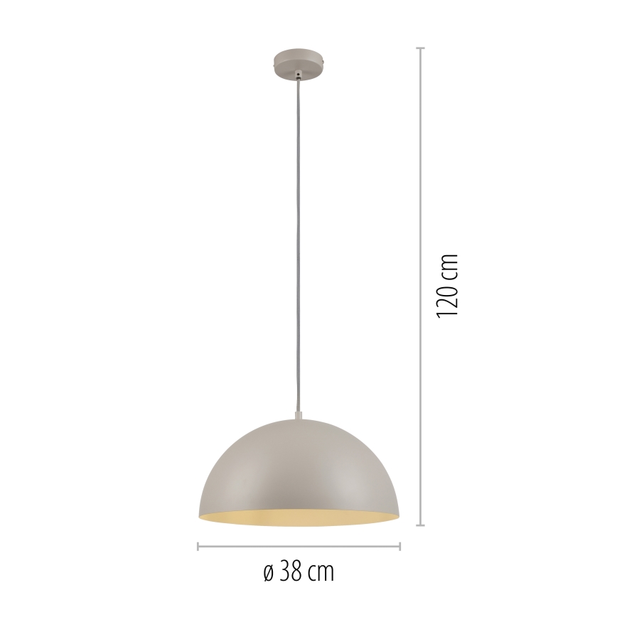 Schöner Wohnen 11728-39 - ALI cable-hung pendant light, 1×E27 (max. 25W), 230V, Ø 38 cm, grey