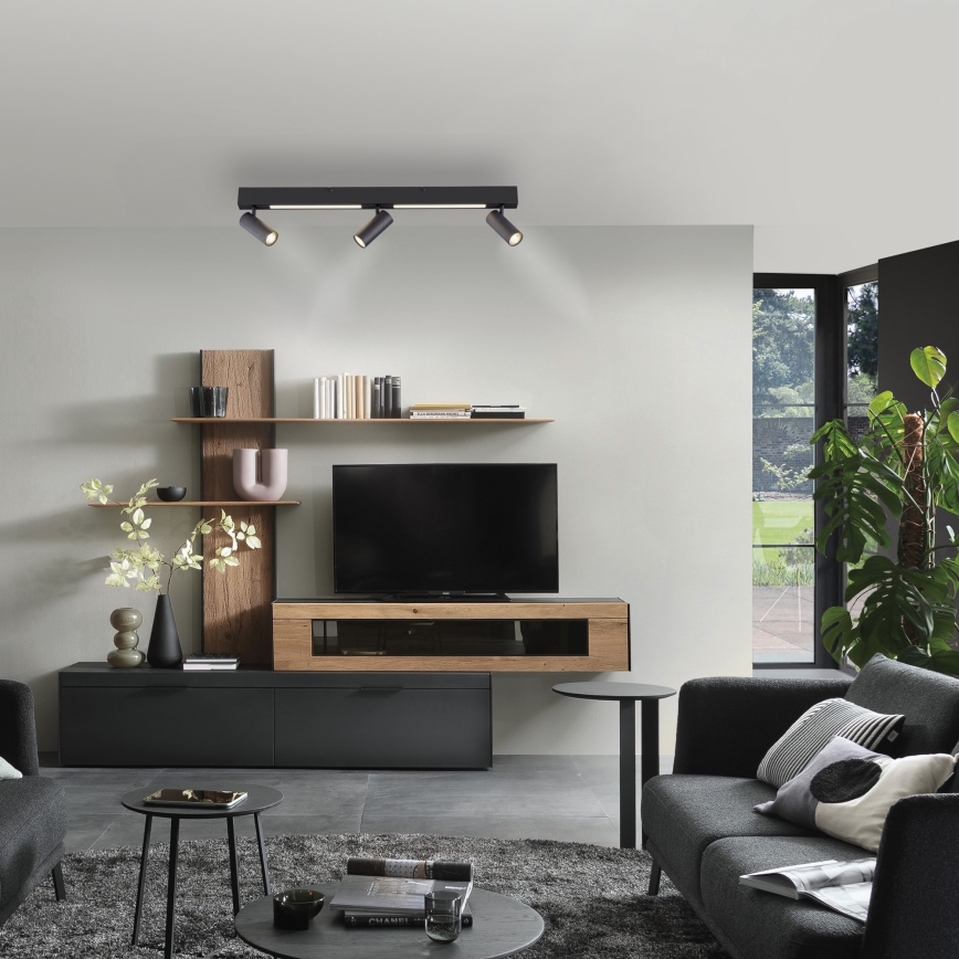 Schöner Wohnen 11794-18 - LED spotlight DANTE 3xGU10/10W/230V + LED/14,4W black