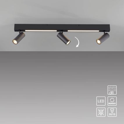 Schöner Wohnen 11794-18 - LED spotlight DANTE 3xGU10/10W/230V + LED/14,4W black