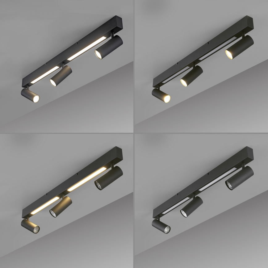 Schöner Wohnen 11794-18 - LED spotlight DANTE 3xGU10/10W/230V + LED/14,4W black