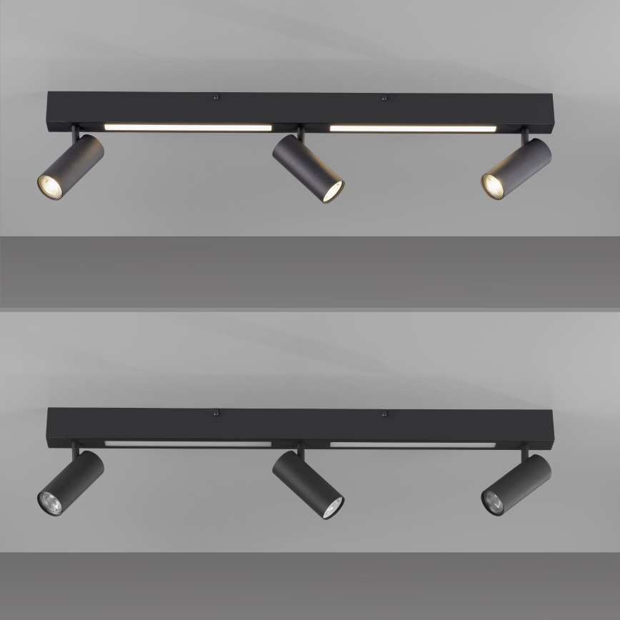 Schöner Wohnen 11794-18 - LED spotlight DANTE 3xGU10/10W/230V + LED/14,4W black