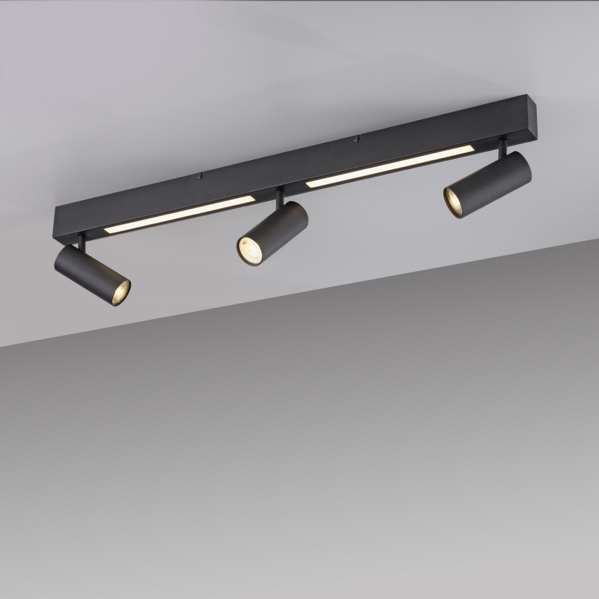 Schöner Wohnen 11794-18 - LED spotlight DANTE 3xGU10/10W/230V + LED/14,4W black