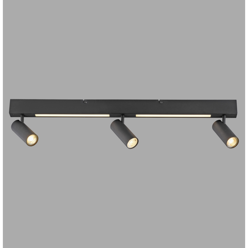 Schöner Wohnen 11794-18 - LED spotlight DANTE 3xGU10/10W/230V + LED/14,4W black