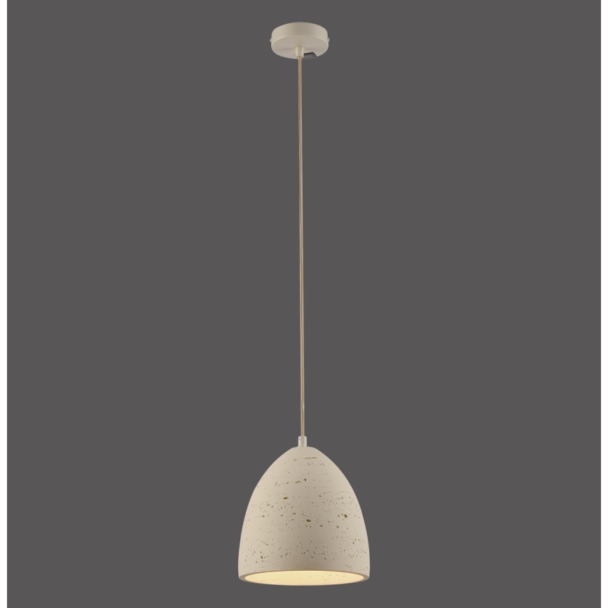 Schöner Wohnen 12540-42 - TRAVENTA cable-hung pendant light 1x E27/40W/230V Ø 21 cm, concrete