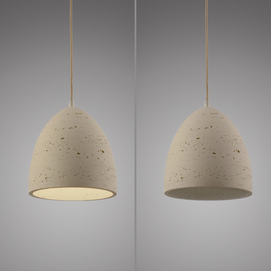 Schöner Wohnen 12540-42 - TRAVENTA cable-hung pendant light 1x E27/40W/230V Ø 21 cm, concrete