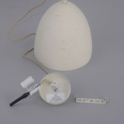 Schöner Wohnen 12540-42 - TRAVENTA cable-hung pendant light 1x E27/40W/230V Ø 21 cm, concrete