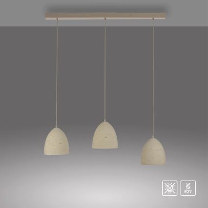 Schöner Wohnen 12541-42 - TRAVENTA cable-suspended pendant 3xE27/40W/230V concrete