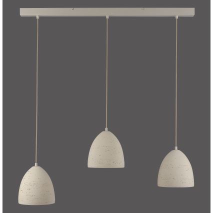 Schöner Wohnen 12541-42 - TRAVENTA cable-suspended pendant 3xE27/40W/230V concrete