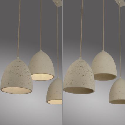 Schöner Wohnen 12541-42 - TRAVENTA cable-suspended pendant 3xE27/40W/230V concrete