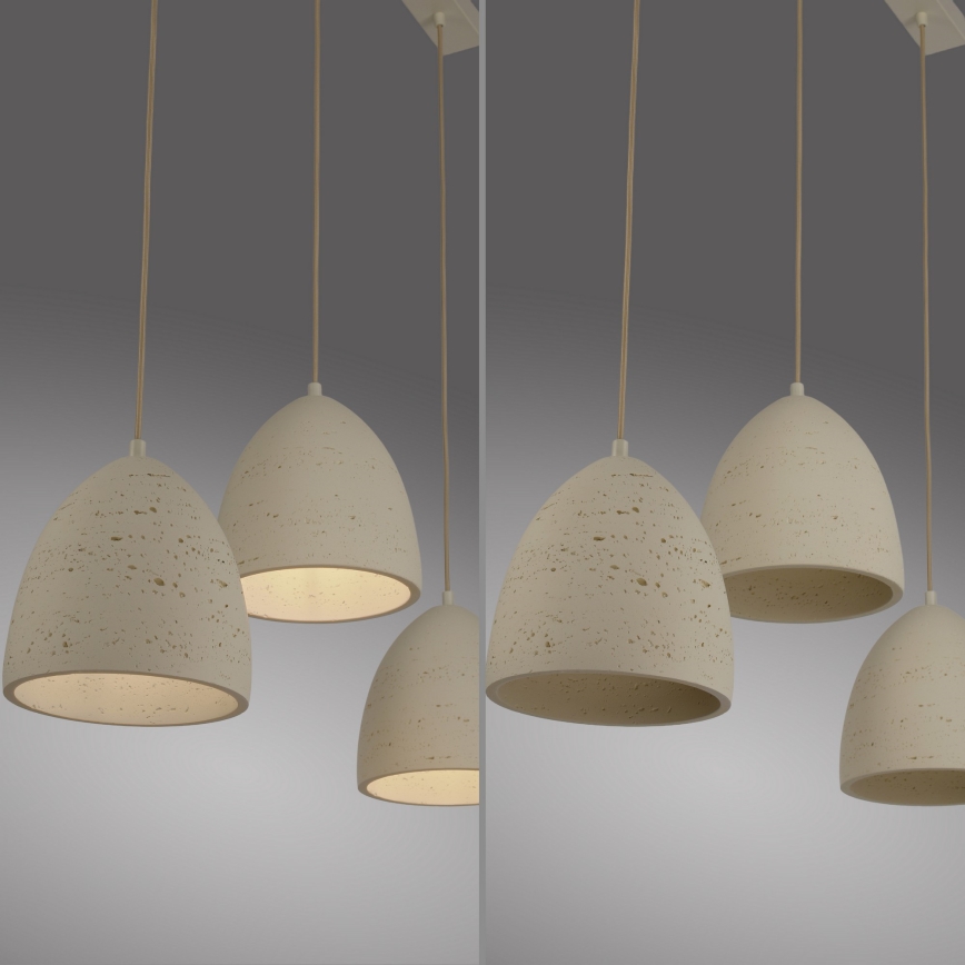 Schöner Wohnen 12541-42 - TRAVENTA cable-suspended pendant 3xE27/40W/230V concrete