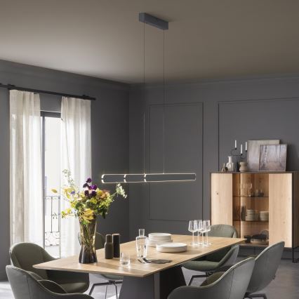 Schöner Wohnen 12577-18 - ADRIANA ROUND LED dimmable pendant light on cable 2xLED/24W/230V 2700/3000/3500/4000/5000K 160 cm black