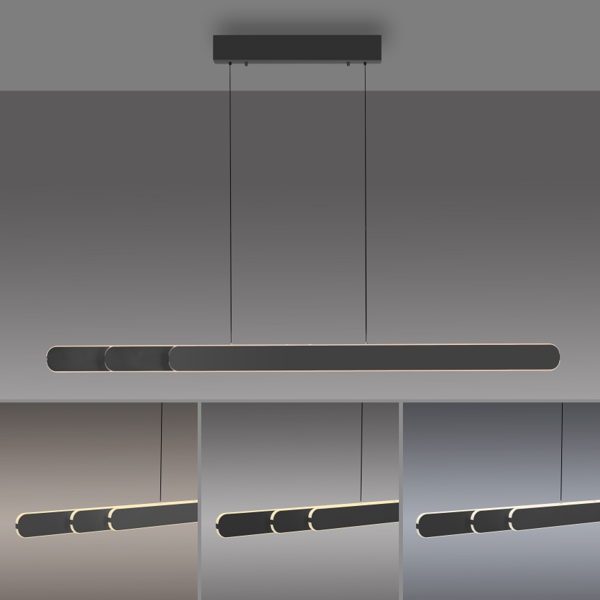 Schöner Wohnen 12577-18 - ADRIANA ROUND LED dimmable pendant light on cable 2xLED/24W/230V 2700/3000/3500/4000/5000K 160 cm black