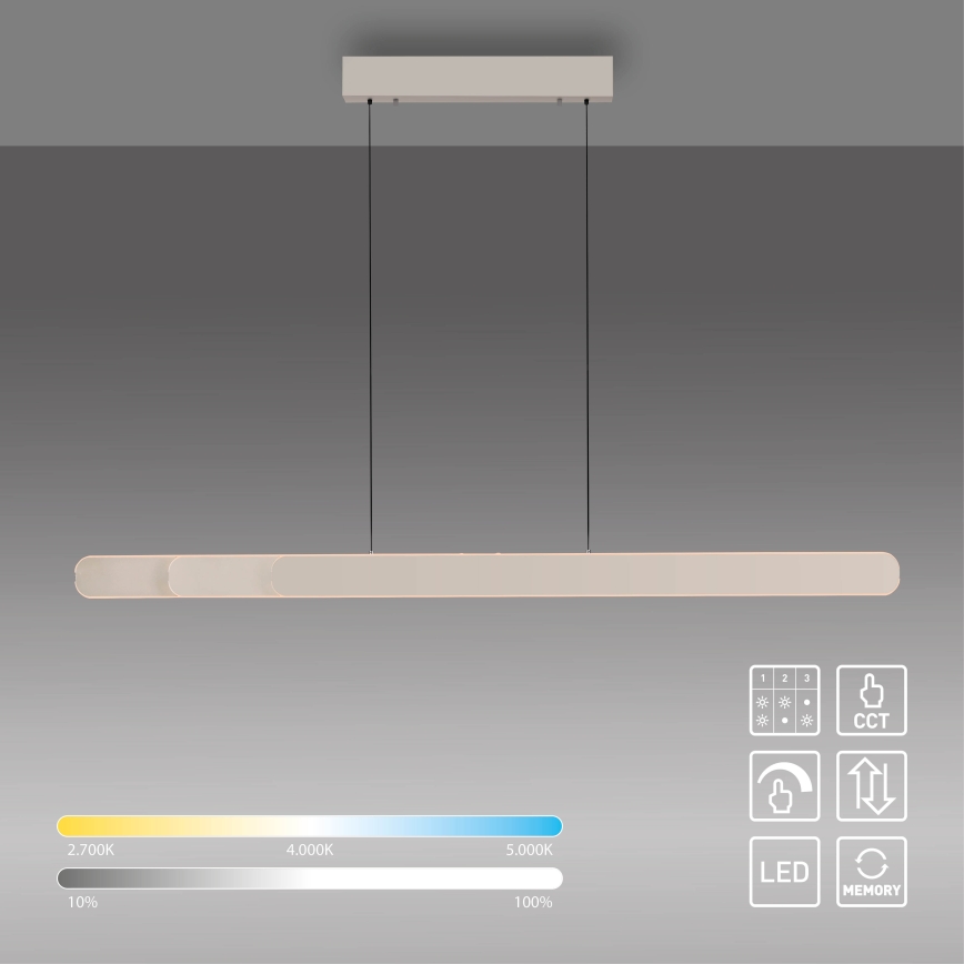 Schöner Wohnen 12577-39 - ADRIANA ROUND Dimmable LED pendant on cable, 2xLED/24W/230V, selectable 2700/3000/3500/4000/5000K, grey