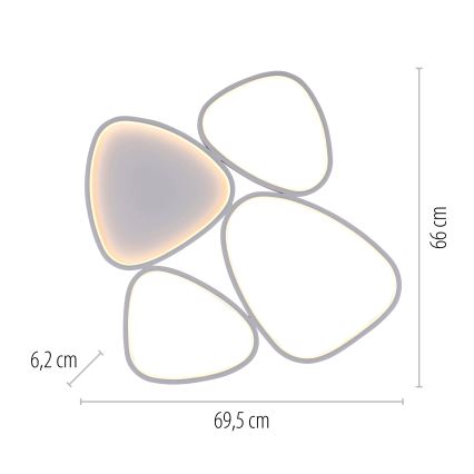 Schöner Wohnen 14038-16 - PEBBLES Dimmable LED Ceiling Light LED/35,5W/230V White