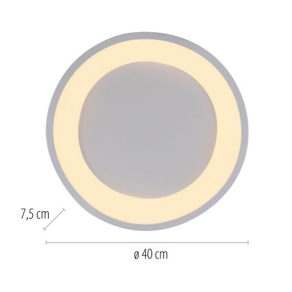 Schöner Wohnen 14233-16 - MONTA LED Dimmable Ceiling Light, 21W/230V, Ø 40 cm, White