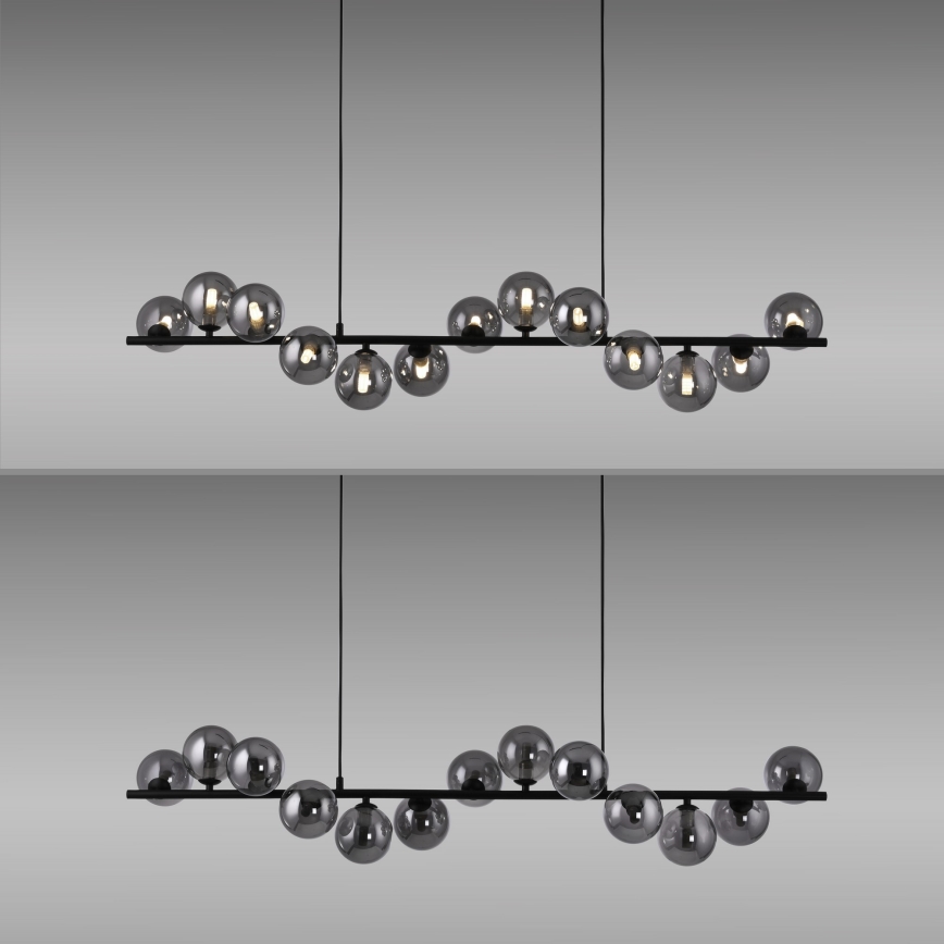 Schöner Wohnen 14504-18 - LED cable-suspended chandelier DUBAI 13xG9/3W/230V black/smoky