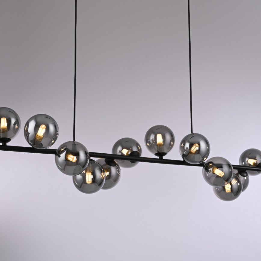 Schöner Wohnen 14504-18 - LED cable-suspended chandelier DUBAI 13xG9/3W/230V black/smoky