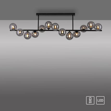 Schöner Wohnen 14505-18 - DUBAI LED pendant on rod, 13×G9/3W/230V, Black/Smoked