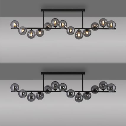Schöner Wohnen 14505-18 - DUBAI LED pendant on rod, 13×G9/3W/230V, Black/Smoked