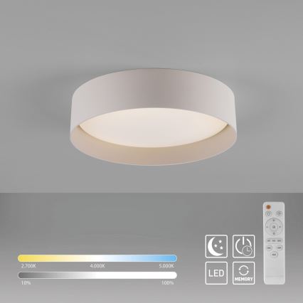 Schöner Wohnen 14593-39 - TAVOLI Dimmable LED Ceiling Light LED/10W/230V 2700–6500K Ø 28.5 cm gray + remote control