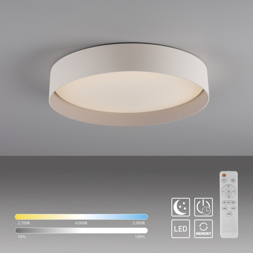 Schöner Wohnen 14594-39 - TAVOLI Dimmable LED Ceiling Light LED/20W/230V 2700–6500 K Ø 39 cm grey + remote control