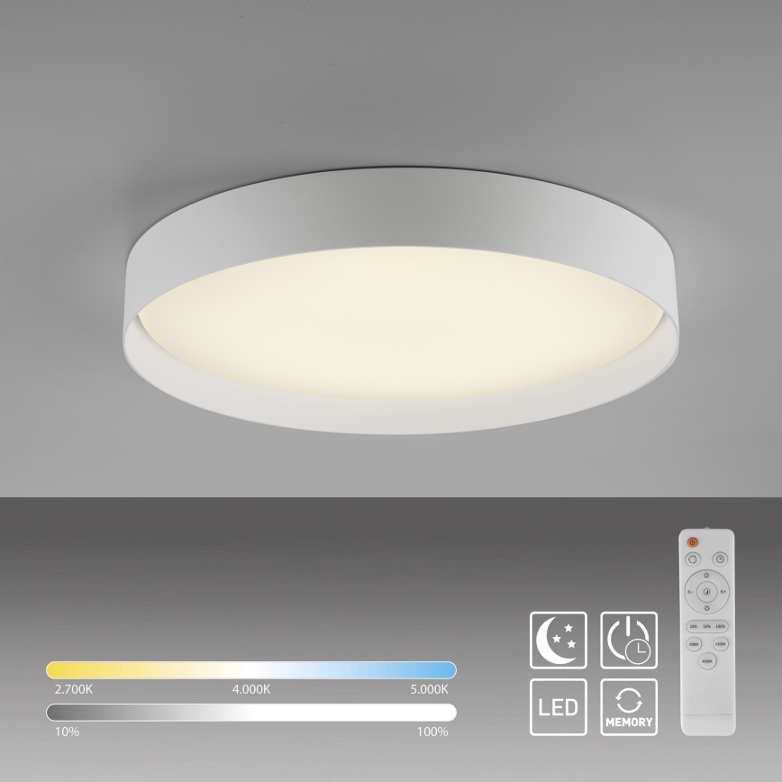 Schöner Wohnen 14595-16 - TAVOLI LED dimmable ceiling light, 34 W, 230 V, 2700–6500 K, Ø 49 cm, white + remote control