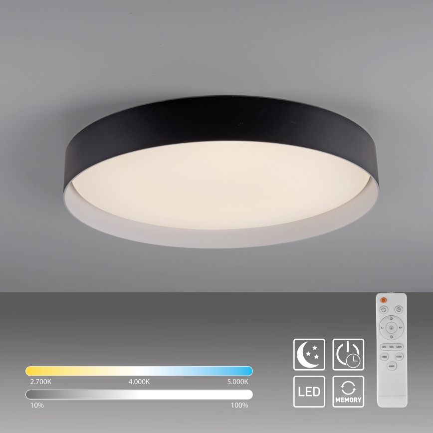 Schöner Wohnen 14595-18 - TAVOLI Dimmable LED Ceiling Light LED/34W/230V 2700-6500K Ø 49 cm Black + Remote Control