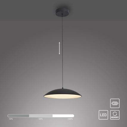 Schöner Wohnen 14606-18 - LENTE dimmable LED pendant on cable, 17 W LED, 230 V, Ø 40 cm, black
