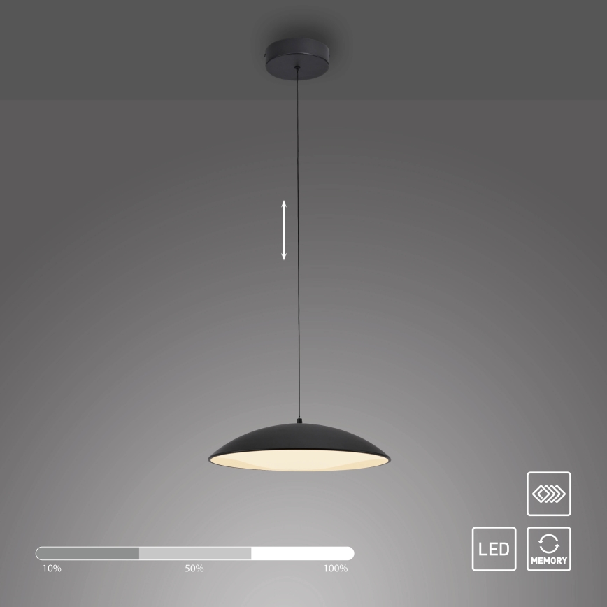 Schöner Wohnen 14606-18 - LENTE dimmable LED pendant on cable, 17 W LED, 230 V, Ø 40 cm, black