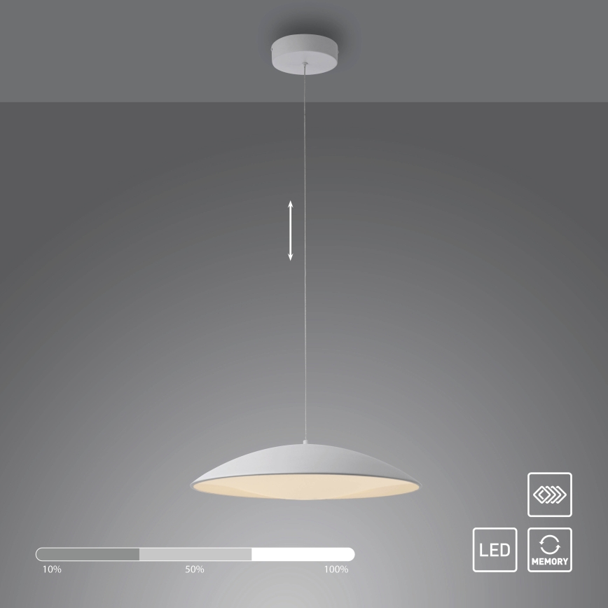 Schöner Wohnen 14607-16 - LENTE LED Dimmable Cable-Hung Pendant LED/23W/230V Ø 50 cm White
