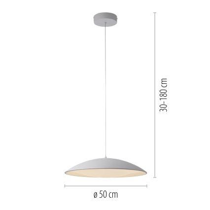 Schöner Wohnen 14607-16 - LENTE LED Dimmable Cable-Hung Pendant LED/23W/230V Ø 50 cm White
