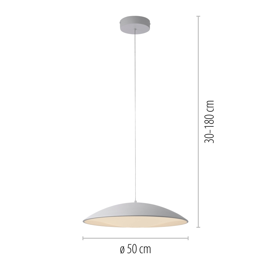 Schöner Wohnen 14607-16 - LENTE LED Dimmable Cable-Hung Pendant LED/23W/230V Ø 50 cm White