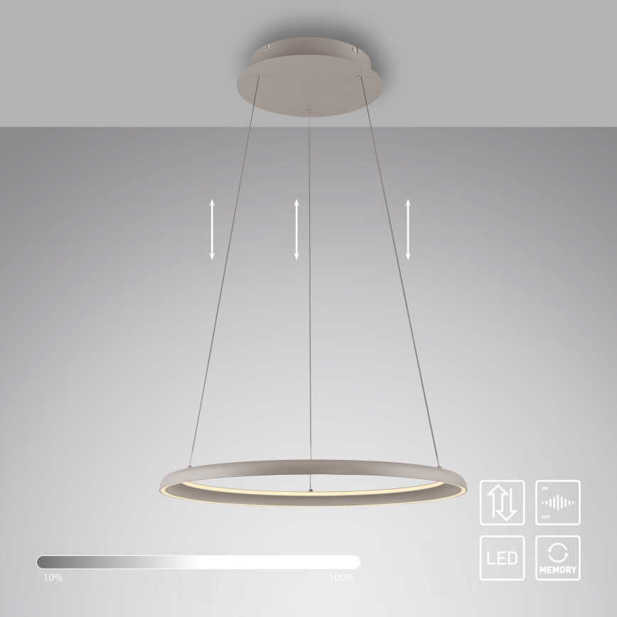 Schöner Wohnen 15570-39 - LED dimmable pendant light on cable QUILLO LED/36W/230V Ø 60 cm grey