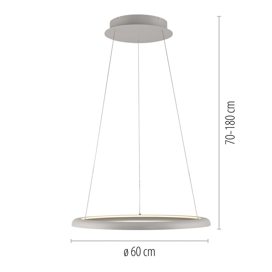 Schöner Wohnen 15570-39 - LED dimmable pendant light on cable QUILLO LED/36W/230V Ø 60 cm grey