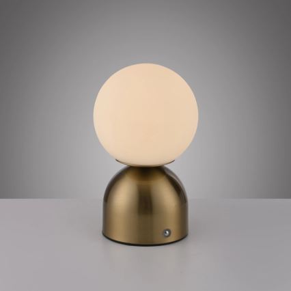 Schöner Wohnen 19218-12 - RUDI LED Dimmable Touch Rechargeable Table Lamp LED/1.2W/5V 3000–6000K 1200 mAh Gold