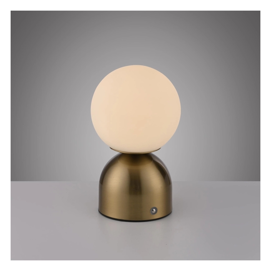 Schöner Wohnen 19218-12 - RUDI LED Dimmable Touch Rechargeable Table Lamp LED/1.2W/5V 3000–6000K 1200 mAh Gold