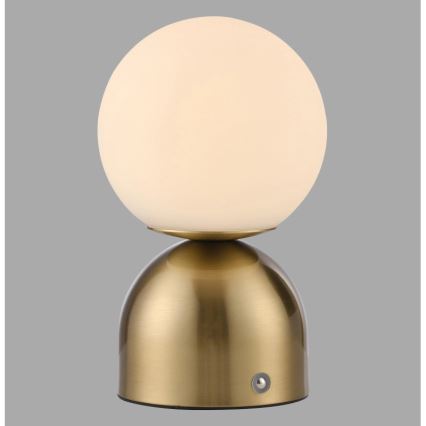 Schöner Wohnen 19218-12 - RUDI LED Dimmable Touch Rechargeable Table Lamp LED/1.2W/5V 3000–6000K 1200 mAh Gold