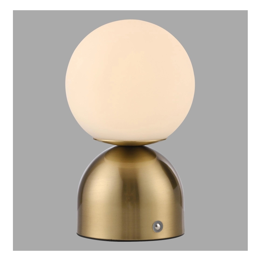 Schöner Wohnen 19218-12 - RUDI LED Dimmable Touch Rechargeable Table Lamp LED/1.2W/5V 3000–6000K 1200 mAh Gold