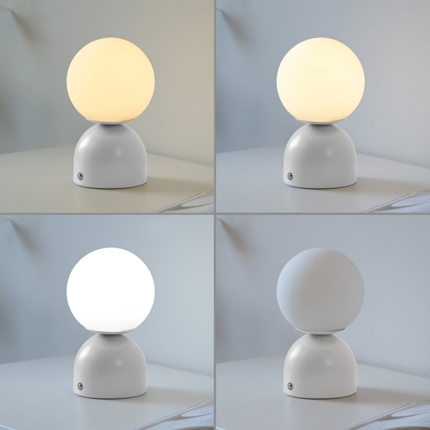 Schöner Wohnen 19218-16 - RUDI dimmable touch rechargeable LED table lamp LED/1.2W/5V 3000-6000K 1200 mAh white