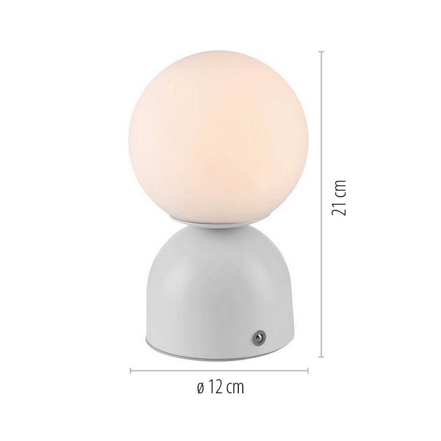 Schöner Wohnen 19218-16 - RUDI dimmable touch rechargeable LED table lamp LED/1.2W/5V 3000-6000K 1200 mAh white