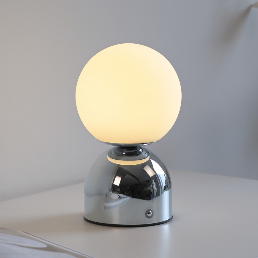 Schöner Wohnen 19218-17 - RUDI LED touch-dimmable rechargeable table lamp LED/1.2W/5V 3000-6000K 1200 mAh polished chrome